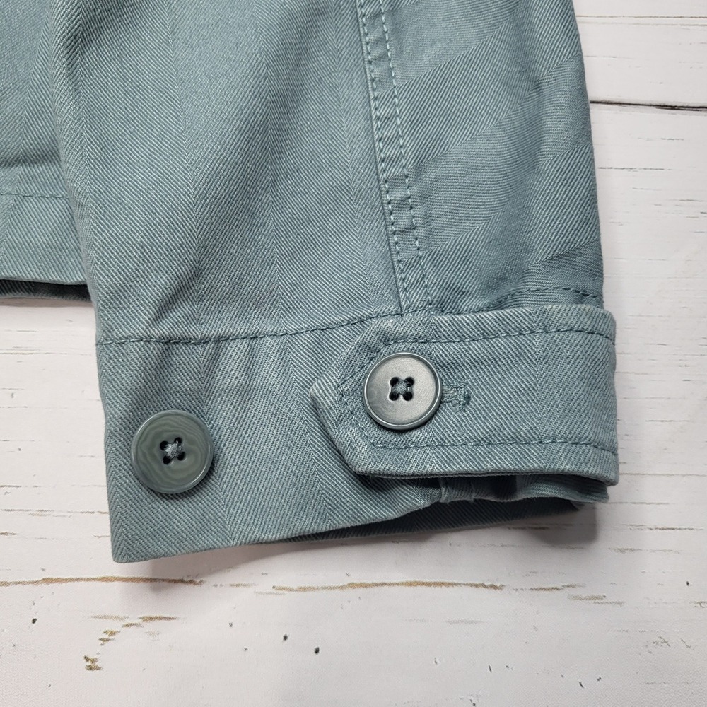 Madewell Cropped Cargo Chino Jacket Faded River Blue Utility Boxy Cotton Small - Picture 9 of 11